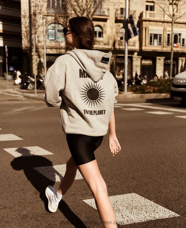 za planet - siv bombažni pulover ženske Alohas 0D4R8982