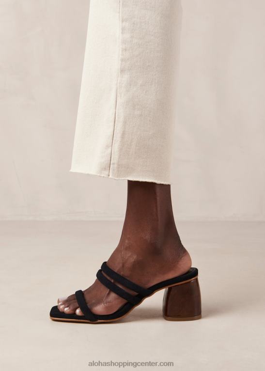 indiana - črni semišni sandali ženske Alohas 0D4R8186