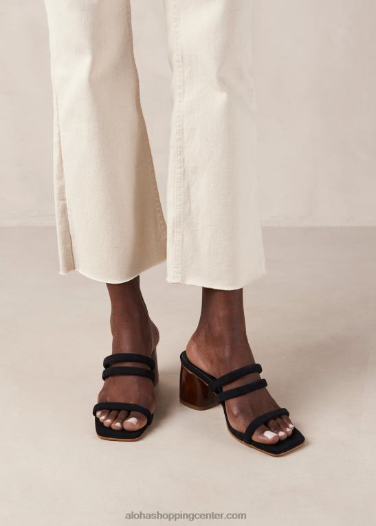 indiana - črni semišni sandali ženske Alohas 0D4R8186