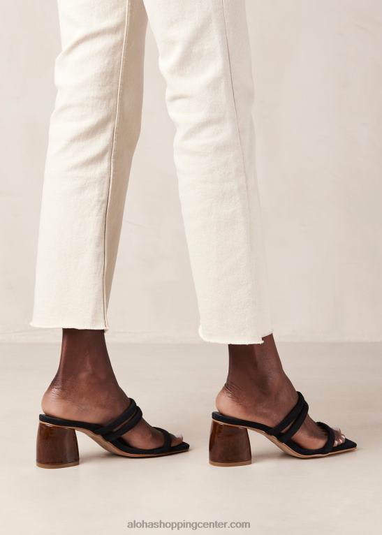 indiana - črni semišni sandali ženske Alohas 0D4R8186