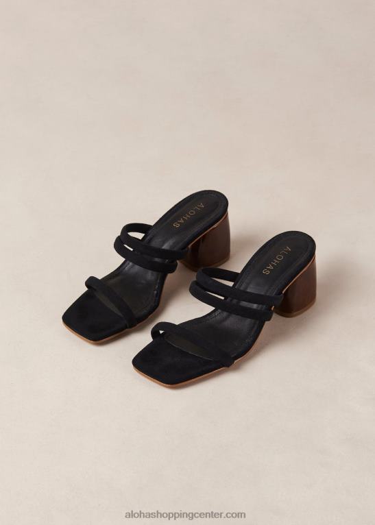 indiana - črni semišni sandali ženske Alohas 0D4R8186