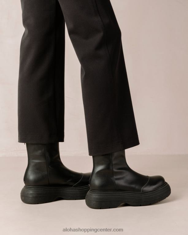 ink - črni veganski usnjeni škornji ženske Alohas 0D4R8271