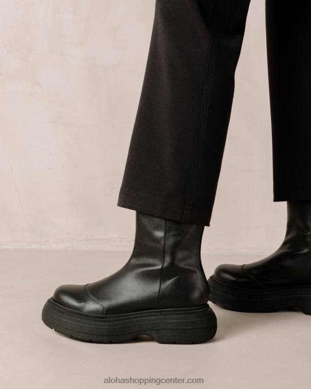 ink - črni veganski usnjeni škornji ženske Alohas 0D4R8271