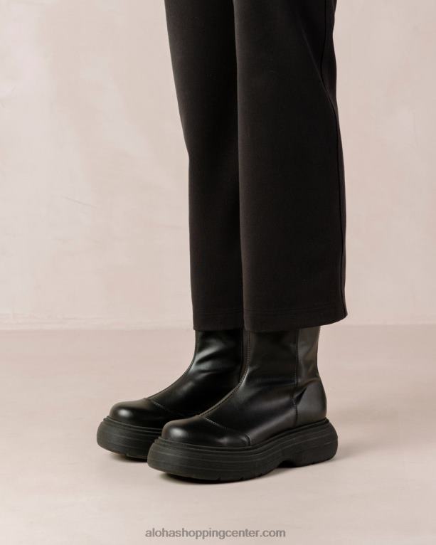 ink - črni veganski usnjeni škornji ženske Alohas 0D4R8271