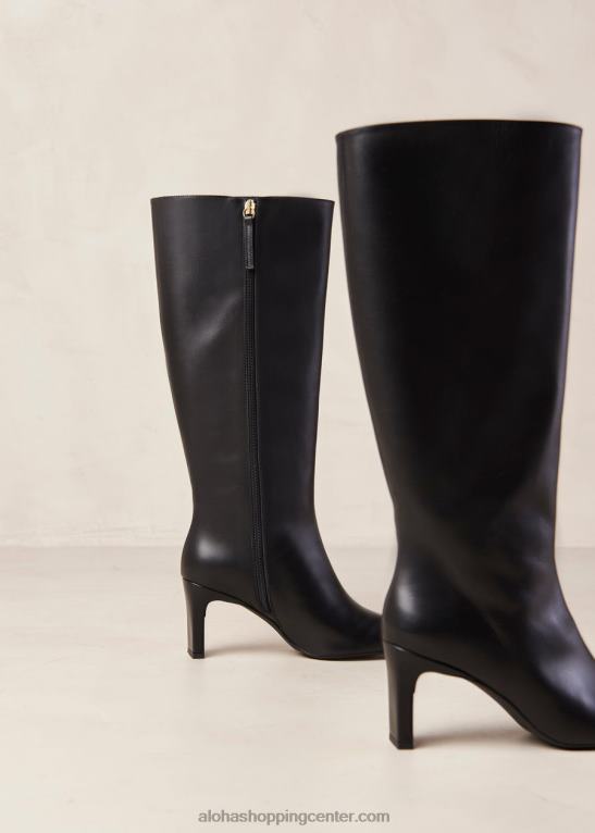 isobel - črni usnjeni škornji ženske Alohas 0D4R8274