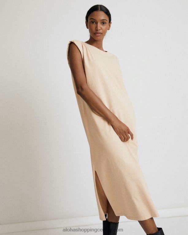 izgubljena - bež bombažna obleka ženske Alohas 0D4R8912