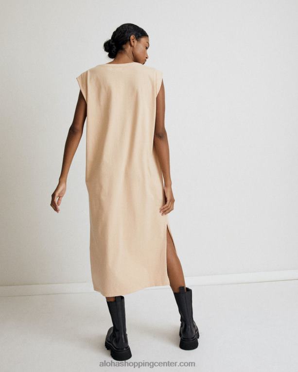 izgubljena - bež bombažna obleka ženske Alohas 0D4R8912