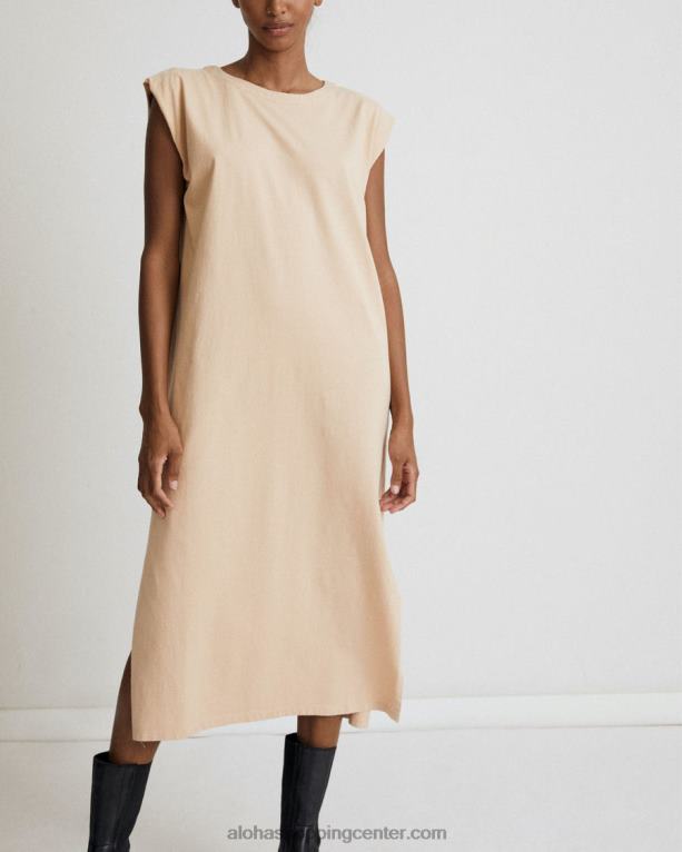 izgubljena - bež bombažna obleka ženske Alohas 0D4R8912