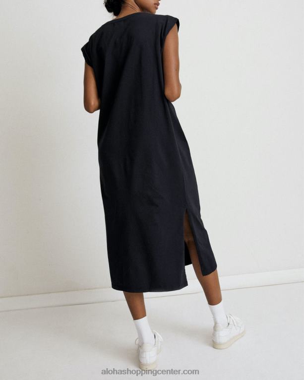 izgubljena - črna bombažna obleka ženske Alohas 0D4R8911