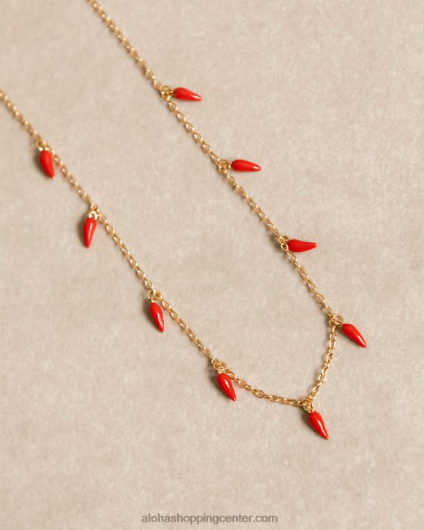 jalapeno - zlata in rdeča ogrlica ženske Alohas 0D4R81112