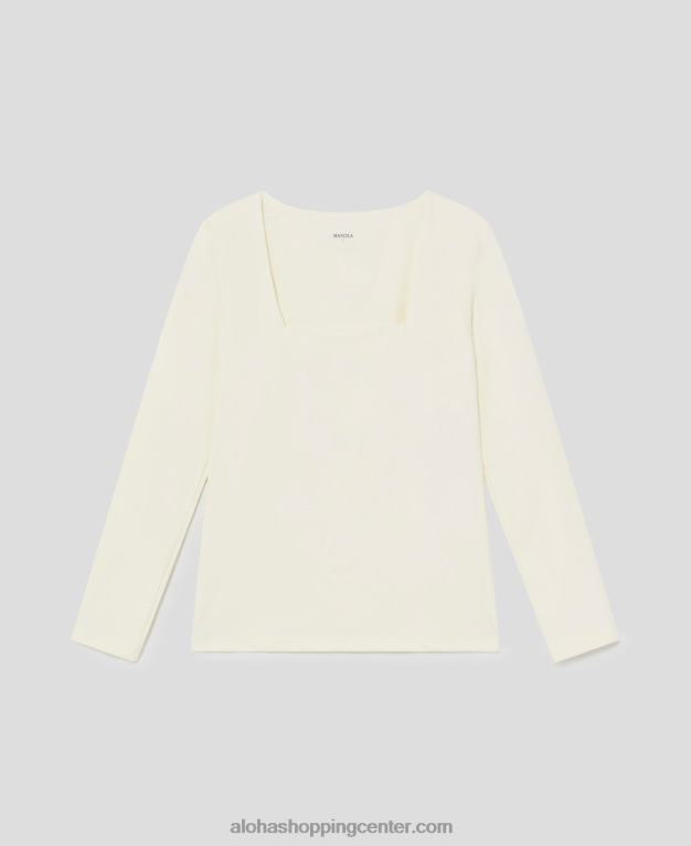 jedro - bel top z dolgimi rokavi ženske Alohas 0D4R8623