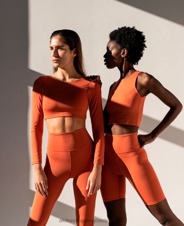 jedro - oranžen riad crop top ženske Alohas 0D4R8896