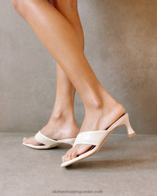 jolla - beli veganski usnjeni sandali ženske Alohas 0D4R8500