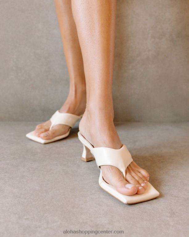 jolla - beli veganski usnjeni sandali ženske Alohas 0D4R8500