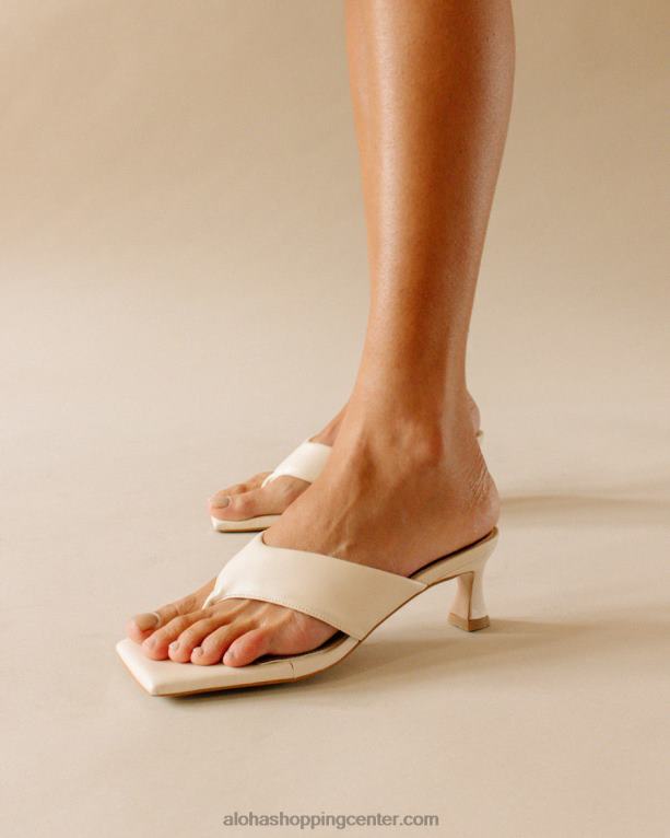 jolla - beli veganski usnjeni sandali ženske Alohas 0D4R8500