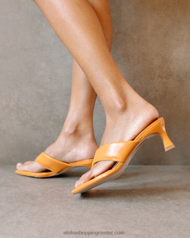 jolla - oranžni veganski usnjeni sandali ženske Alohas 0D4R8499