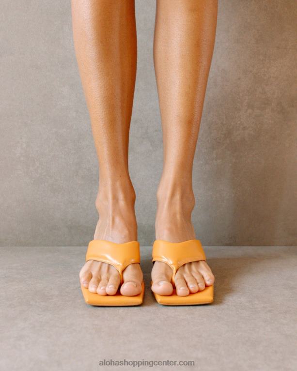 jolla - oranžni veganski usnjeni sandali ženske Alohas 0D4R8499