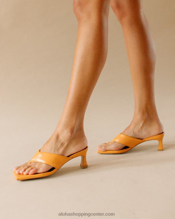 jolla - oranžni veganski usnjeni sandali ženske Alohas 0D4R8499