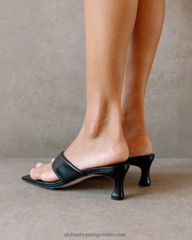 jolla - črni veganski usnjeni sandali ženske Alohas 0D4R8498