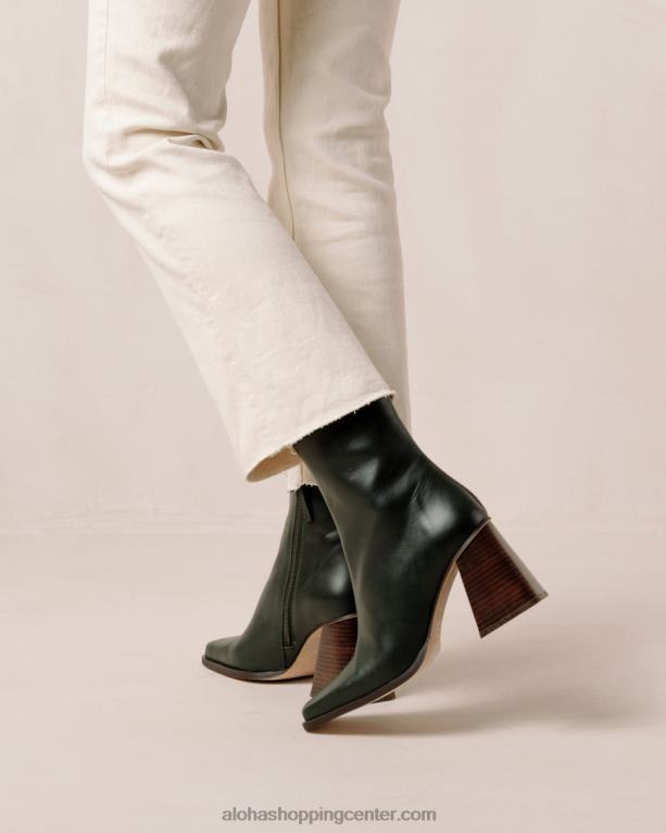 jug - temno zeleni usnjeni škornji ženske Alohas 0D4R8198