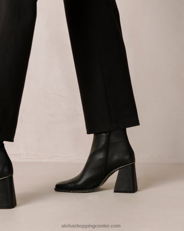 južna koruza - črni veganski usnjeni škornji ženske Alohas 0D4R8200