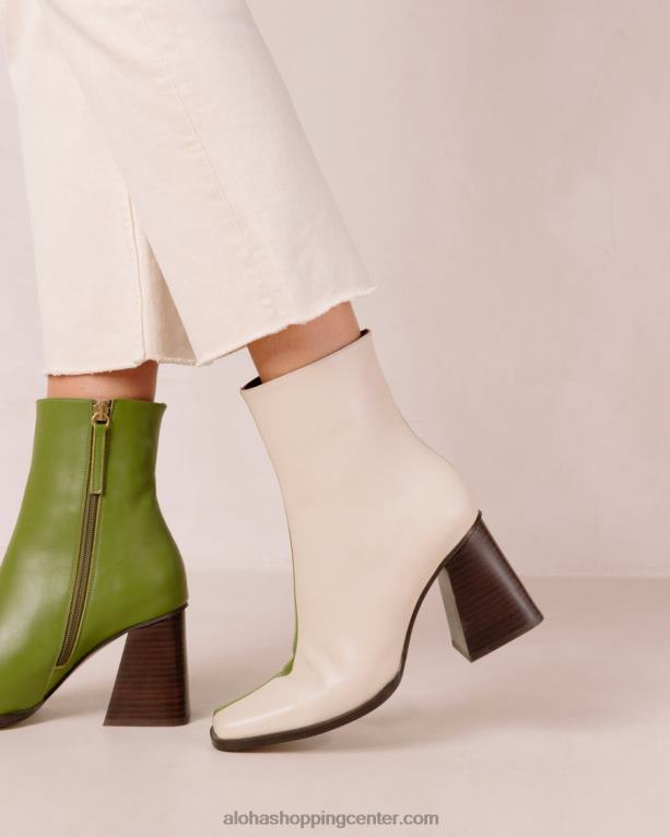 južni dvobarvni - beli in zeleni usnjeni škornji ženske Alohas 0D4R8193