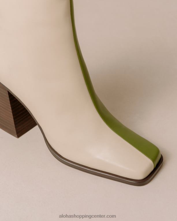 južni dvobarvni - beli in zeleni usnjeni škornji ženske Alohas 0D4R8193