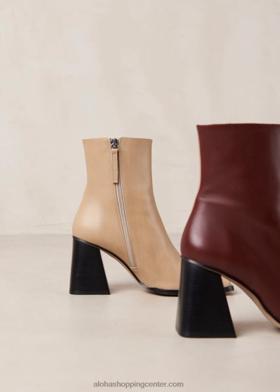 južni dvobarvni - bež in rdeči usnjeni škornji ženske Alohas 0D4R8206