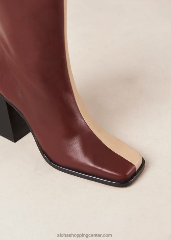 južni dvobarvni - bež in rdeči usnjeni škornji ženske Alohas 0D4R8206