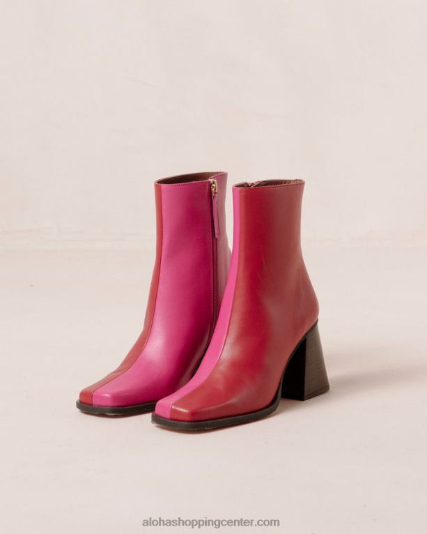 južni dvobarvni - rdeči in roza usnjeni škornji ženske Alohas 0D4R8196