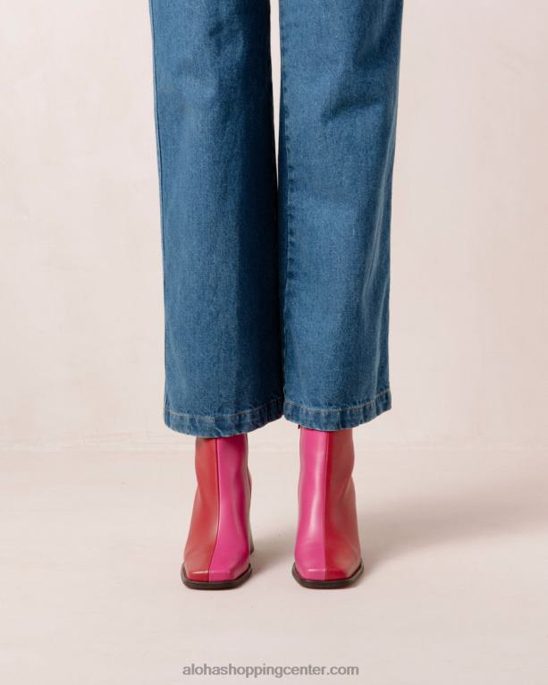 južni dvobarvni - rdeči in roza usnjeni škornji ženske Alohas 0D4R8196