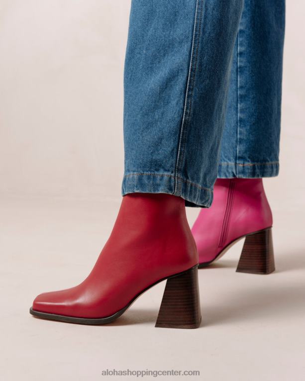 južni dvobarvni - rdeči in roza usnjeni škornji ženske Alohas 0D4R8196