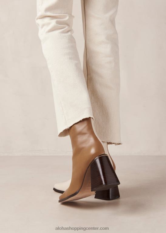 južni dvobarvni - rjavi in ​​bež usnjeni škornji ženske Alohas 0D4R8148