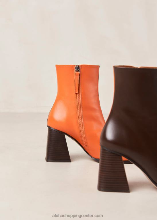 južni dvobarvni - rjavi in ​​oranžni usnjeni škornji ženske Alohas 0D4R8205