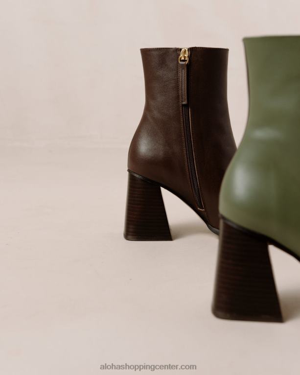 južni dvobarvni - rjavi in ​​zeleni usnjeni škornji ženske Alohas 0D4R8194