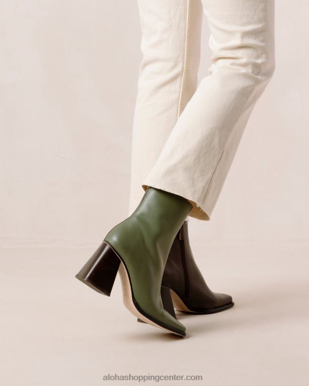 južni dvobarvni - rjavi in ​​zeleni usnjeni škornji ženske Alohas 0D4R8194