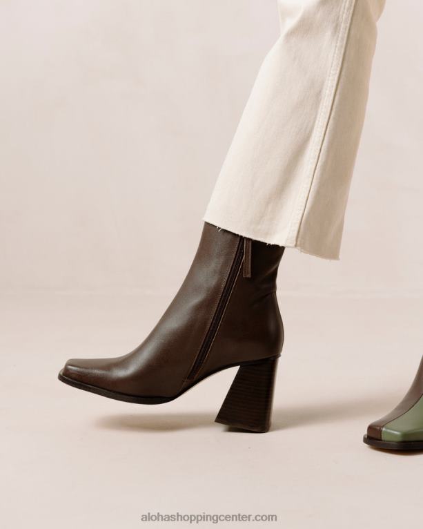 južni dvobarvni - rjavi in ​​zeleni usnjeni škornji ženske Alohas 0D4R8194