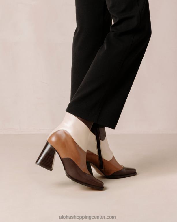 južni patchwork - beli in rjavi usnjeni škornji ženske Alohas 0D4R8208