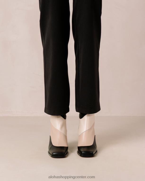 južni patchwork - črni in bež usnjeni škornji ženske Alohas 0D4R8207