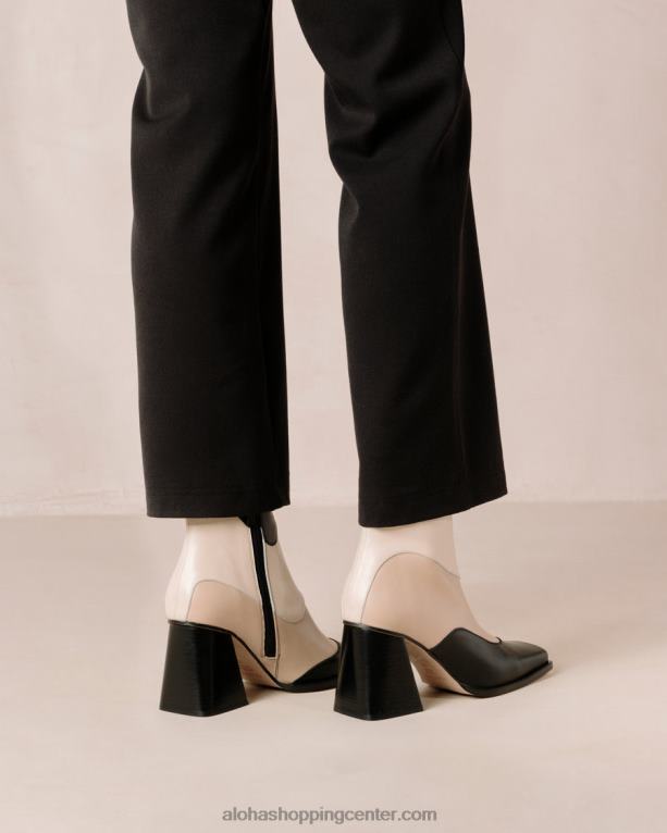 južni patchwork - črni in bež usnjeni škornji ženske Alohas 0D4R8207