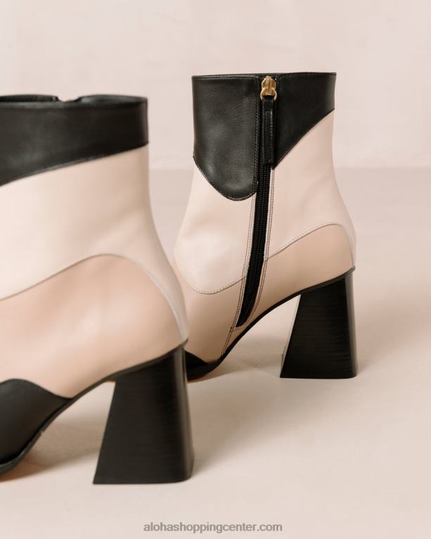 južni patchwork - črni in bež usnjeni škornji ženske Alohas 0D4R8207