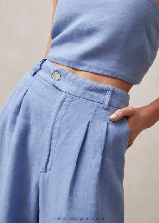 kaede - modre lanene hlače ženske Alohas 0D4R8600