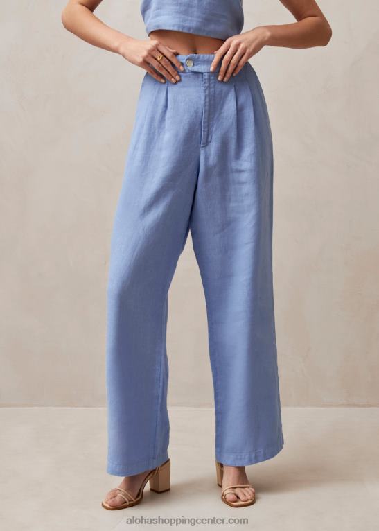 kaede - modre lanene hlače ženske Alohas 0D4R8600