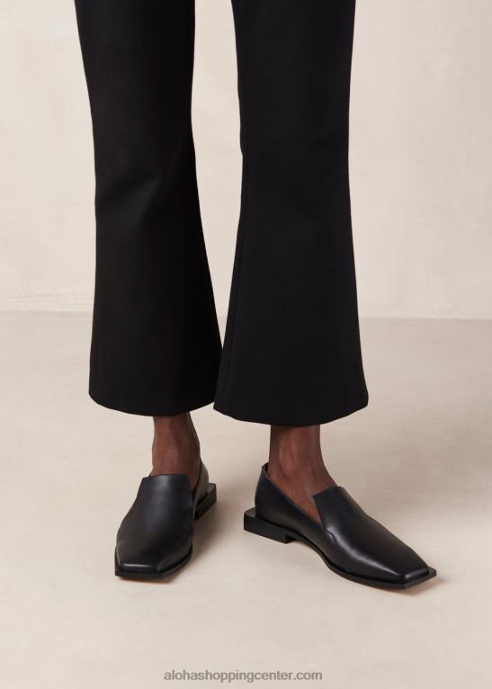 kaizen - črni usnjeni loaferji ženske Alohas 0D4R8483