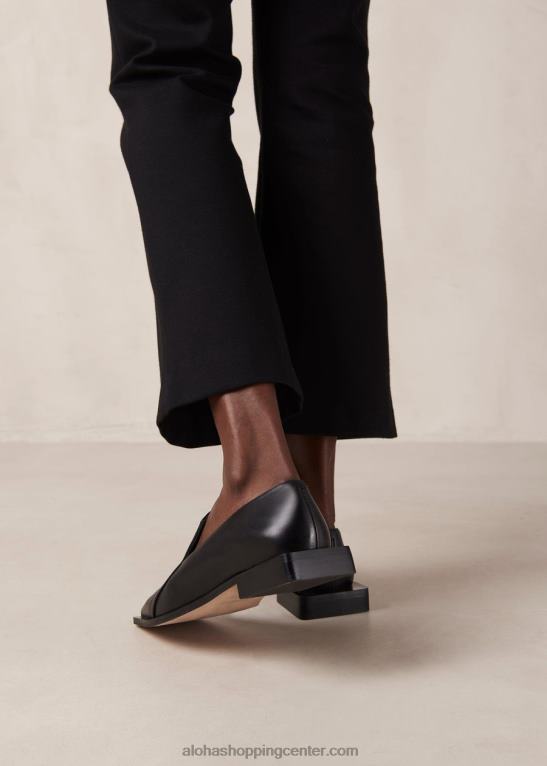 kaizen - črni usnjeni loaferji ženske Alohas 0D4R8483