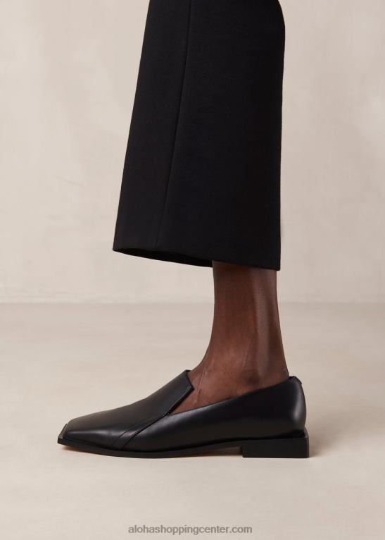 kaizen - črni usnjeni loaferji ženske Alohas 0D4R8483