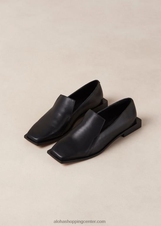 kaizen - črni usnjeni loaferji ženske Alohas 0D4R8483