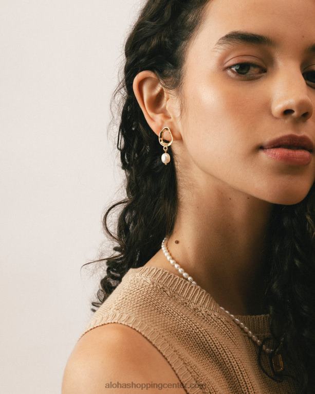 kakav - zlati biserni uhani ženske Alohas 0D4R81073