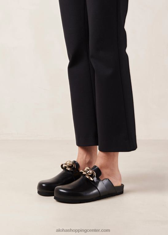 kamin - črne usnjene cokle ženske Alohas 0D4R8431