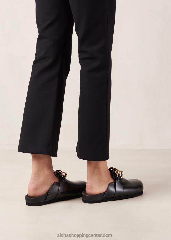 kamin - črne usnjene cokle ženske Alohas 0D4R8431